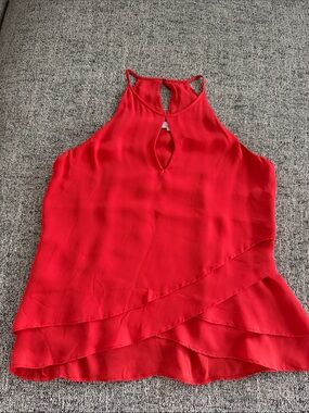 Parker Red Halter Ruffle Camisole